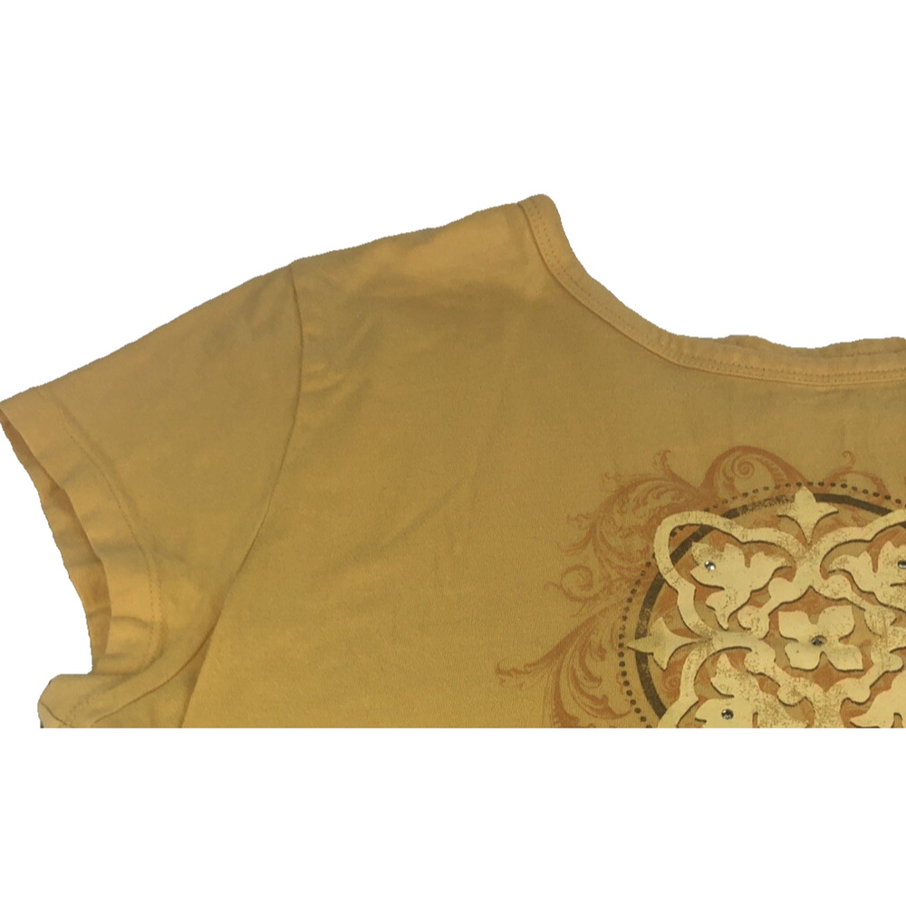 Bit & Bridle Women's Shirt XL Yellow Graphic Country Western TShirt Short Sleeve - Picture 4 of 12